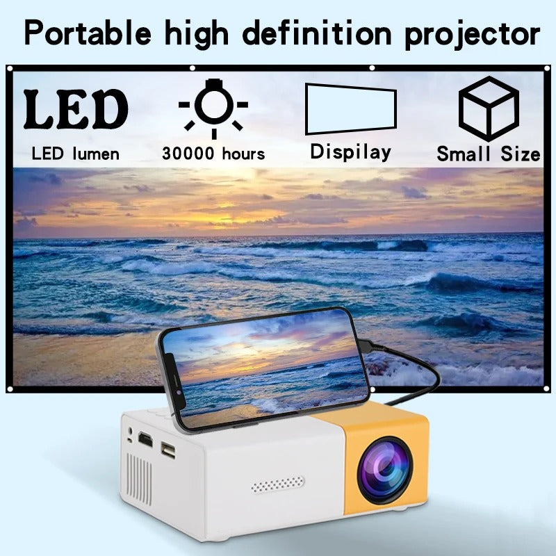 Mini projecteur LED 1080P portable avec télécommande
